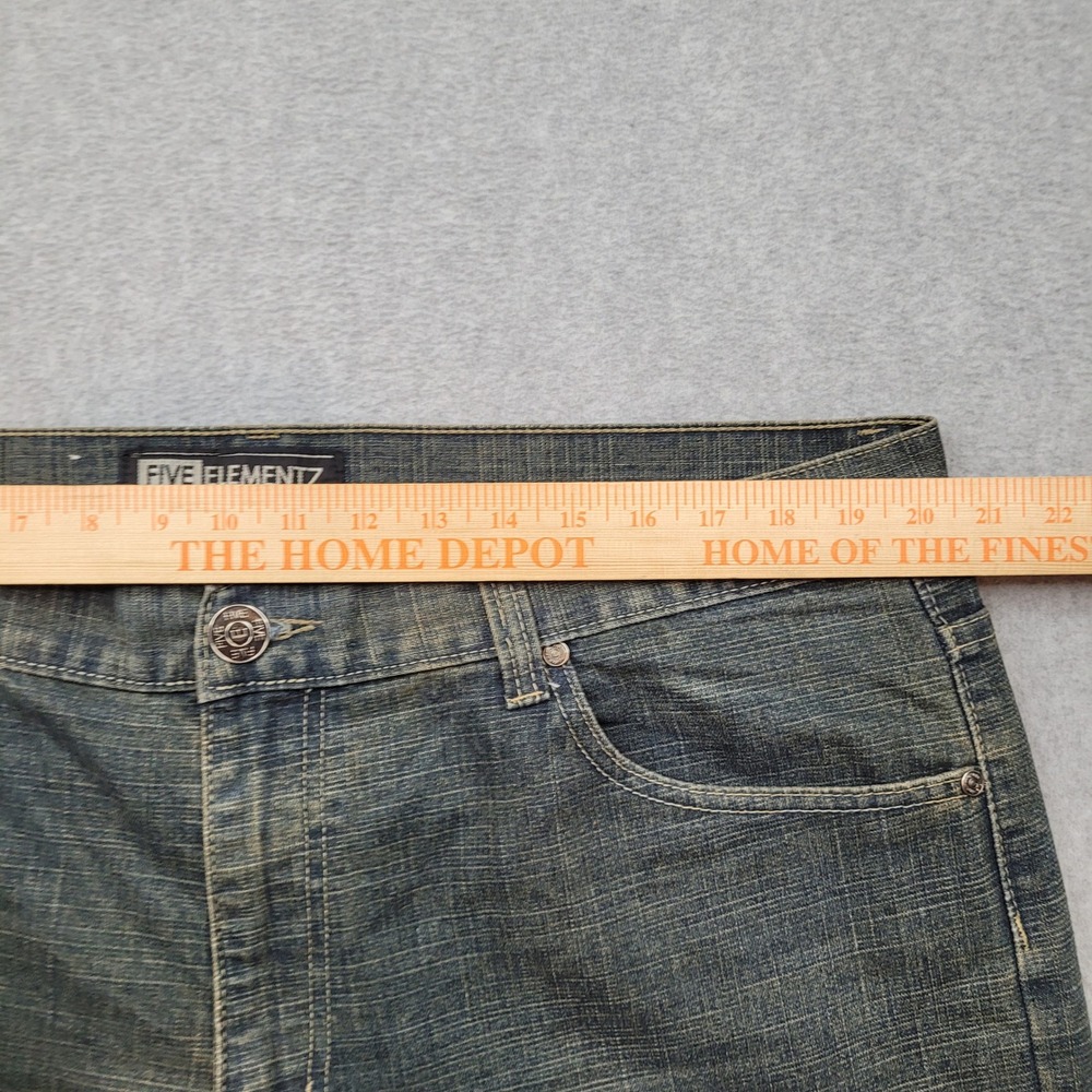 Five Elementz Jeans Mens 40 Blue Timeless Classic Straight Leg Distressed Denim - Picture 4 of 8